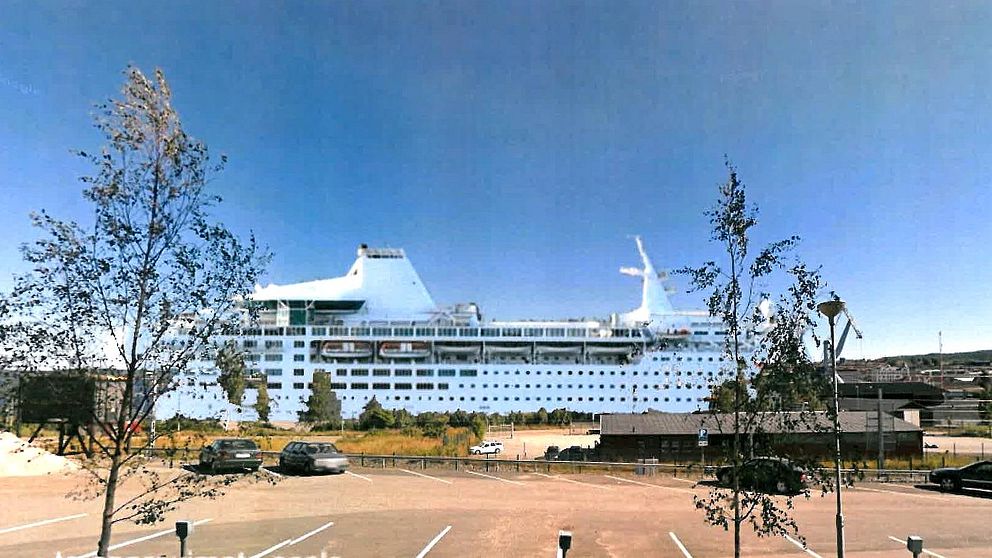 Foto/Illustration av fartyget Ocean Gala i Härnösands hamn.