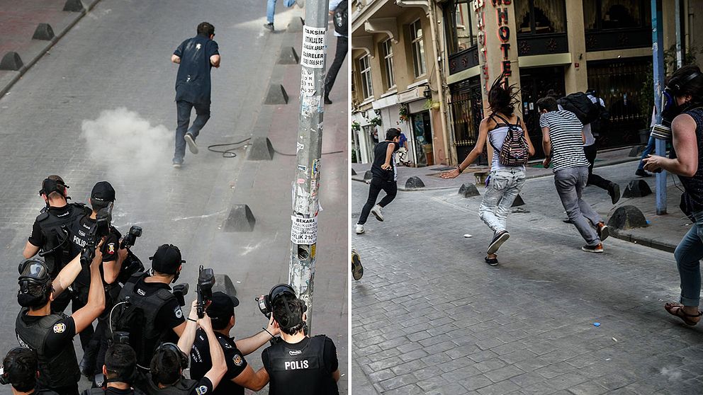 Turkisk kravallpolis sköt med gummikulor och tårgas mot hbtq-aktivister under Trans Pride i Istanbul.