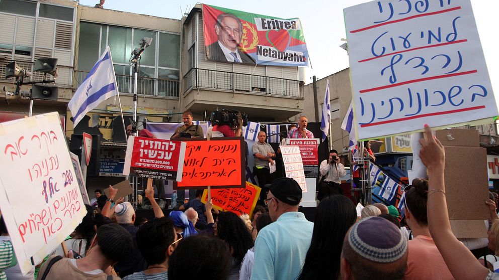 Demonstranter i Israel.    Foto Scanpix.