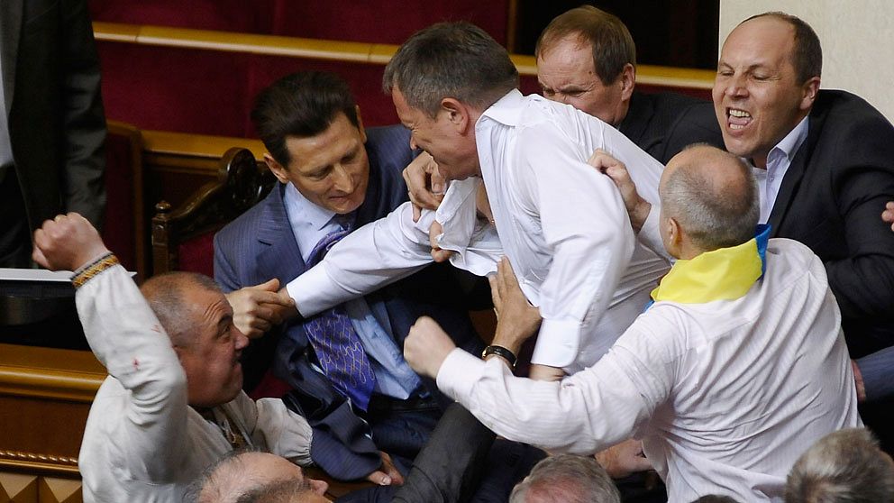 Bråk i Ukrainas parlament