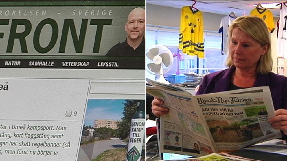 Under onsdagsnatten utförde nazistiska Nordiska motståndsrörelsens nättidning Nordfront en aktion mot Uppsalatidningen och UNT:s lokaler i Uppsala. Entrén spärrades av med band märkta nordfront.se.