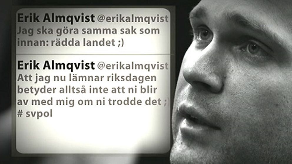 Twittermeddelanden från Erik Almqvist