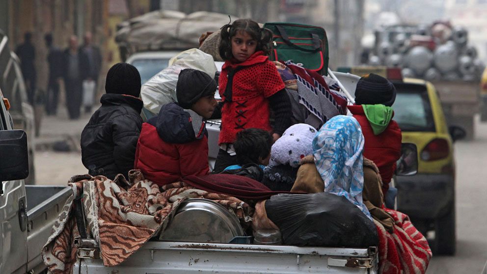 Syriska barn i staden Aleppo, 2 januari 2013. Foto: Scanpix
