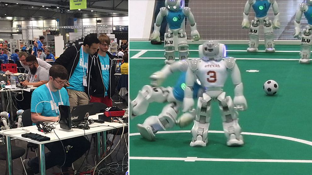 Svenska lagets deltagande i RoboCup blev ingen succé men målet är att om 34 år ha ett robotlag som kan vinna över världsmästarna i fotboll. – Jag tror det är möjligt men det viktiga är att kunna besegra människor på människans villkor. Att inte spela fult och hårt utan vinna ändå, säger Fredrik Heintz, lagledare för Linköpings universitets robotlag.