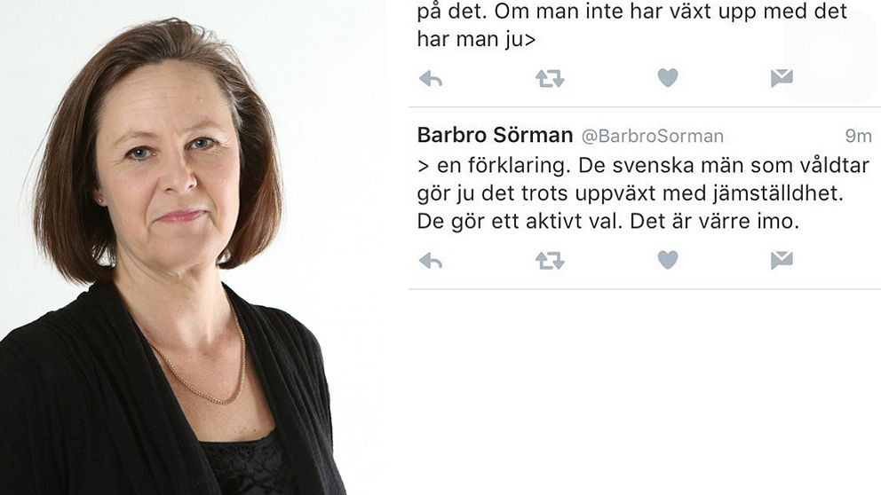 Barbro Sörman och hennes tweet.
