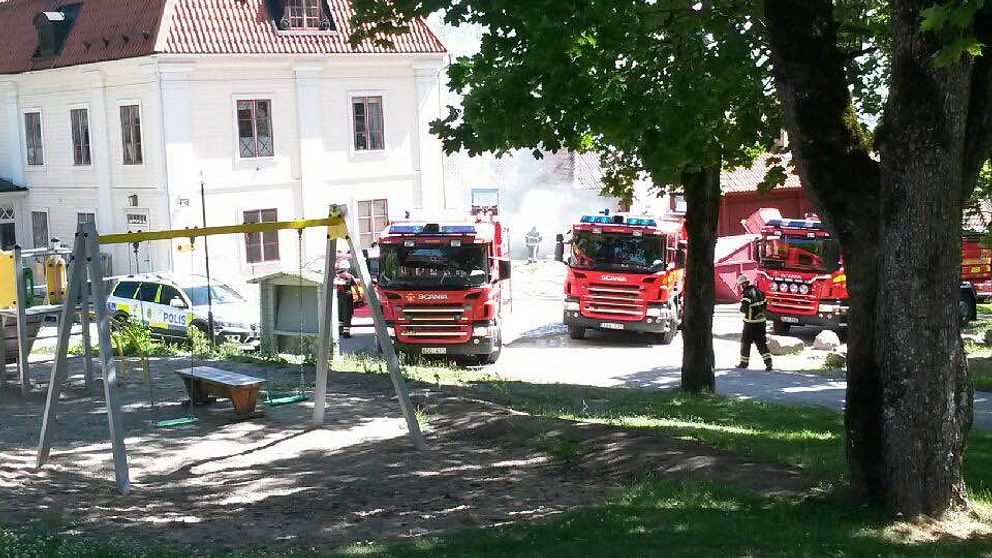 Brand på asylboendet Westsura herrgård.