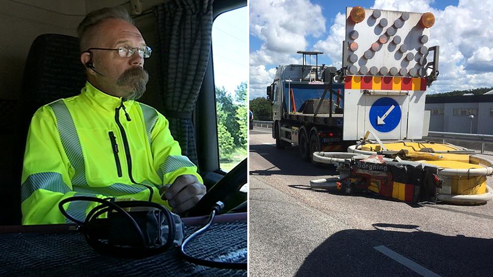 Bengt Bergström och hans fordon som blev påkört.