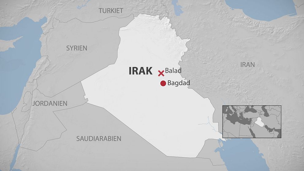 Karta över Irak som visar där attacken ägt rum.