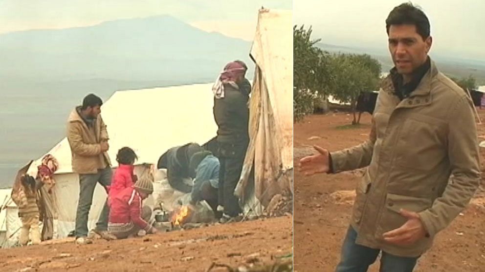 SVT:s Samir Abu Eid rapporterar från Syrien där minusgrader gör livet ännu värre för flyktingarna.