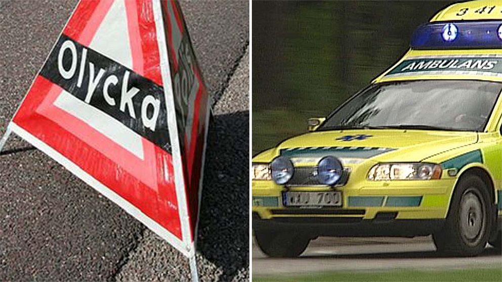 Ambulans var snabbt på plats och förde mannen till sjukhus.