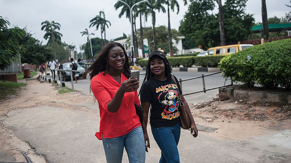 Mobilspelare i Lagos.