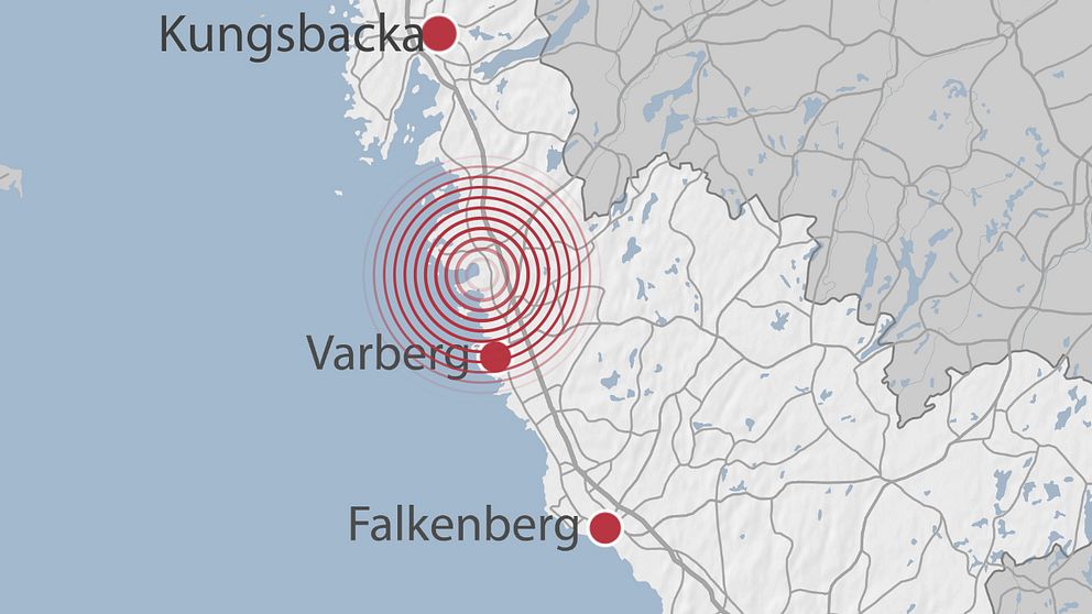 Jordskalv tolv kilometer norr om Varberg, ungefär i trakterna av Åskloster.
