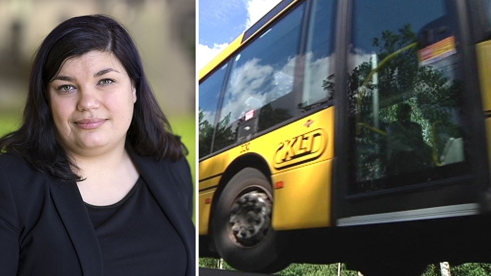 Porträtt Maryam Yazdanfar och en buss från KLT