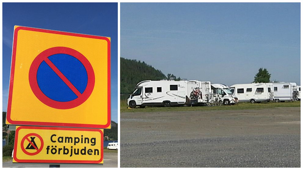 Det råder campingförbud i alla parkområden i Östersunds kommun men det står trots det, ett flertal husbilar och husvagnar vid storsjön nedanför Jamtli.