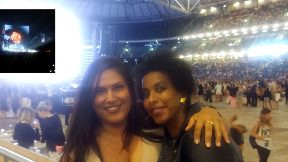 Mar Chitgar och Ubah Musse ser världsstjärnan Beyoncé på Friends arena.