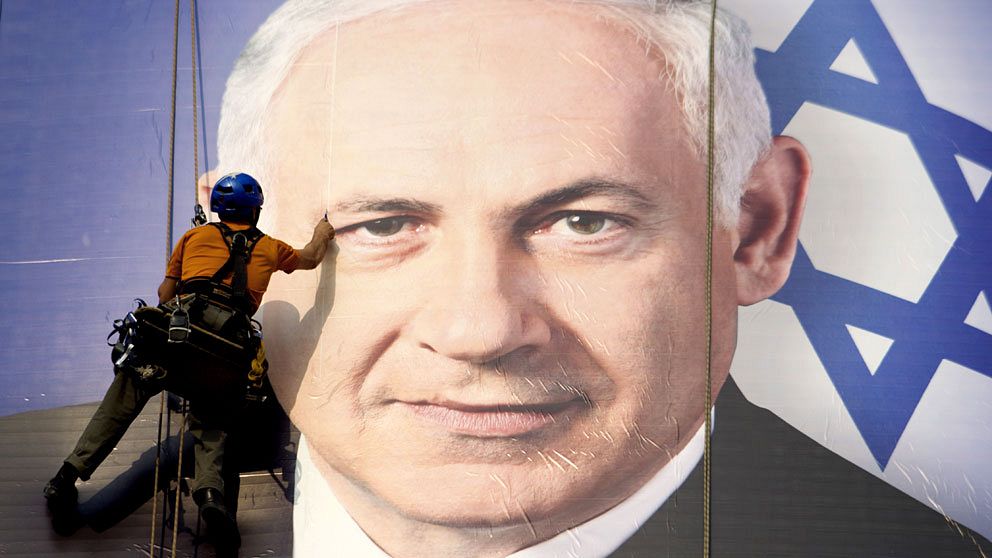 Netanyahu på valaffisch