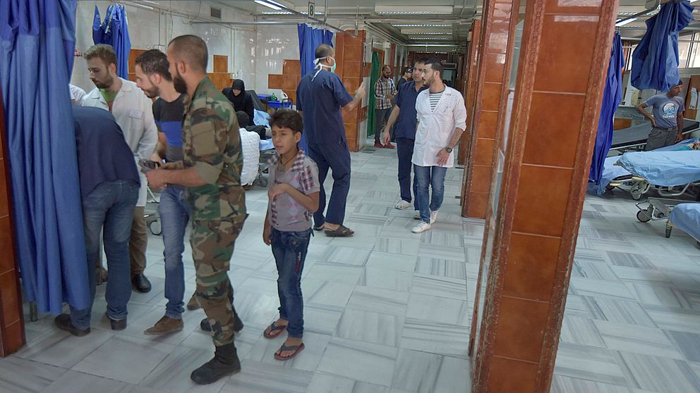 Sjukhuset i Damaskus har inte brist på mediciner, men personal. Många sjukvårdsutbildade har flytt.