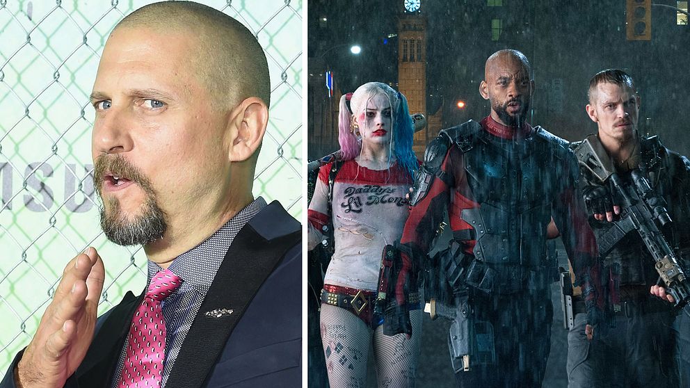 Regissören David Ayer och hjältarna i ”Suicide Squad”.