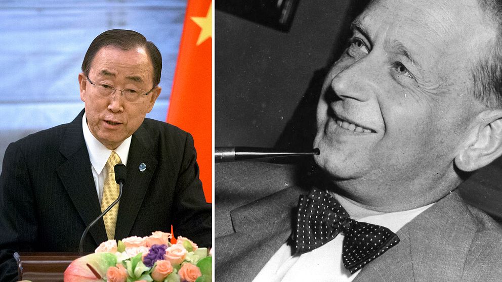 Ban Ki-Moon och Dag Hammarskjöld.