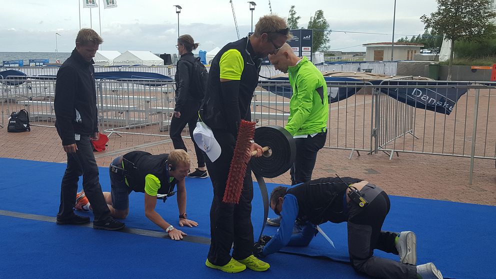 Förberedelser inför triathlon i Malmö