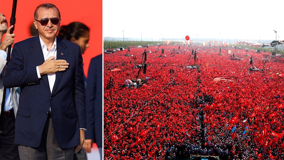 President Erdogan framför väldiga folkmassor i Istanbul