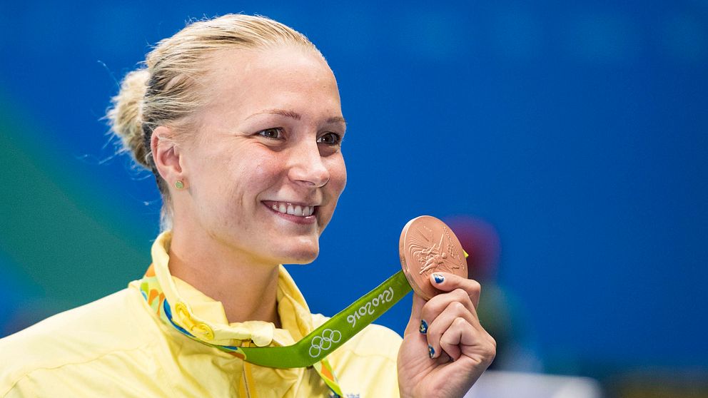 Sjöström med sin tredje medalj i Rio.