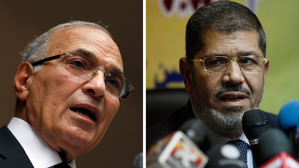 Ahmed Shafiq och Mohammed Mursi.