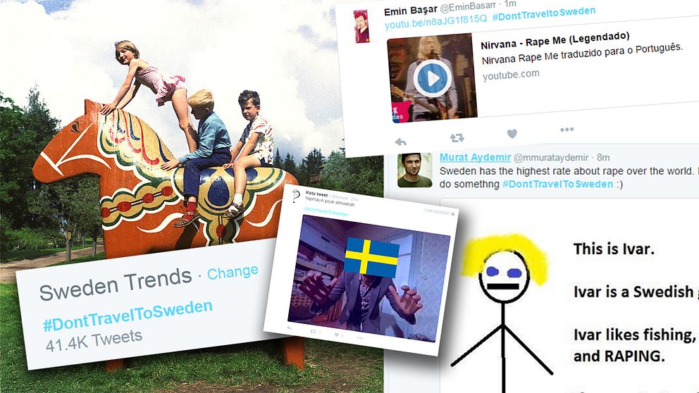Över 40.000 tweets hittills med hashtagen #DontTravelToSweden.