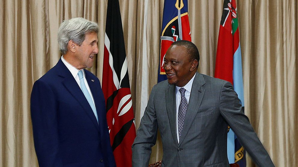 USA:s utrikesminister John Kerry och Kenyas president Uhuru Kenyatta diskuterade bland annat Sydsudan vid ett möte i Nairobi.