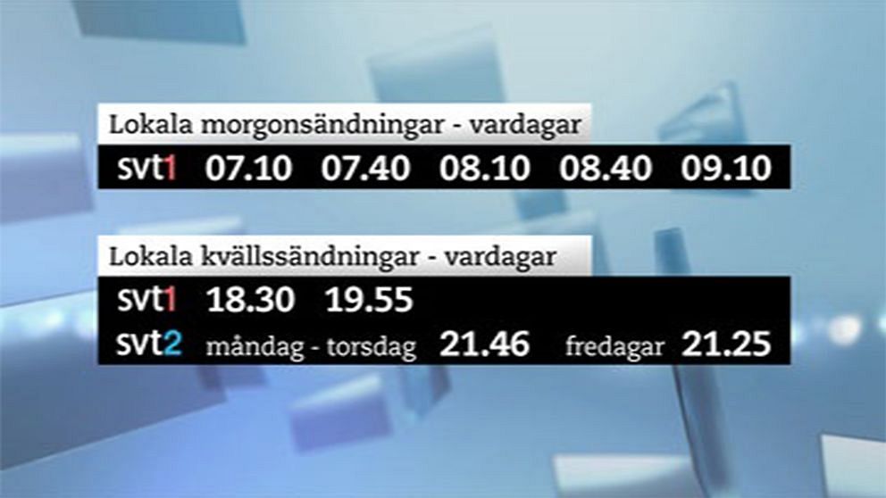 SVT Nyheter Uppsala återgår till ordinarie sändningstider.