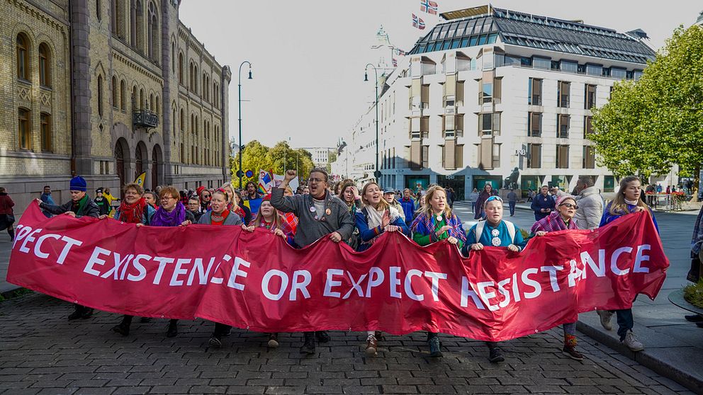 Demonstranter i Oslo