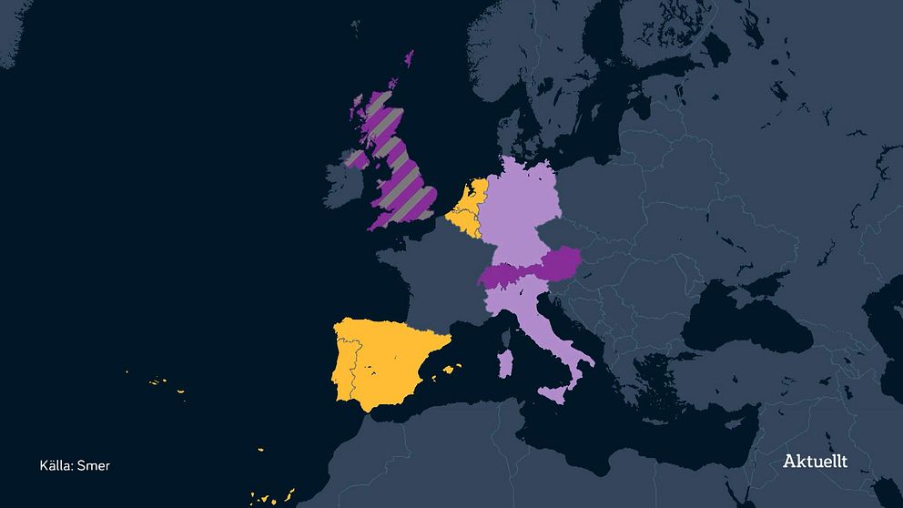 Karta över Europa och dödshjälp och eutanasi