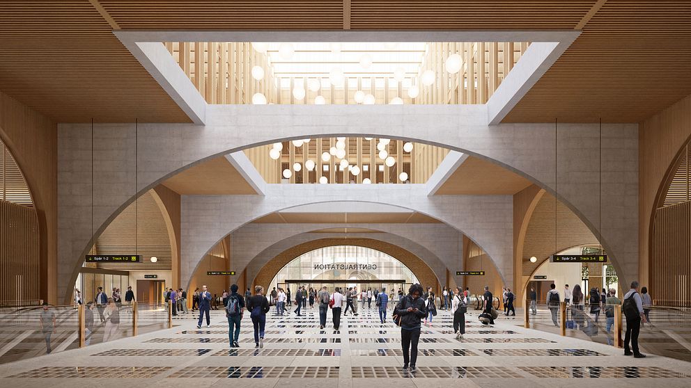 Bilder inifrån det nya stationshuset i Göteborg
