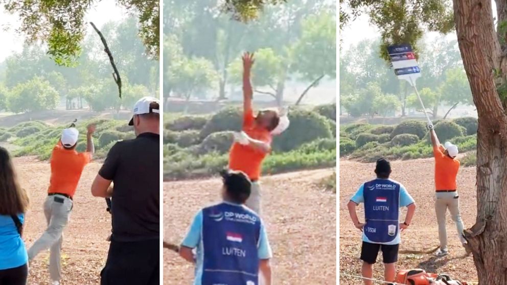 Joost Luitens klubba fastnade i ett träd