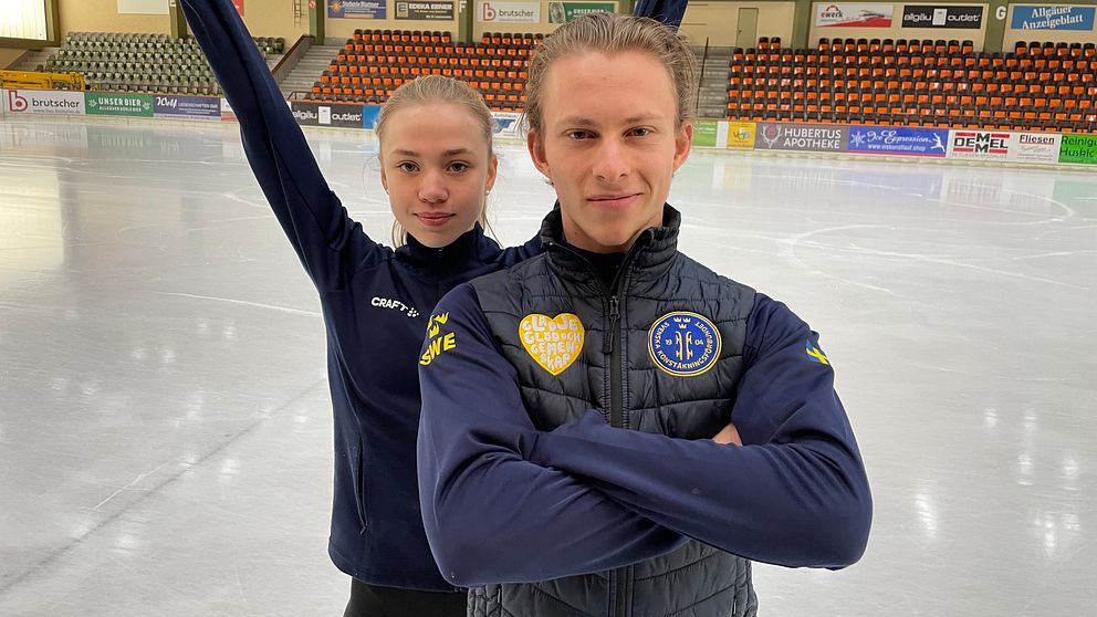 Isdansparet Nikolaj Majorov och Milla Ruud Reitan.