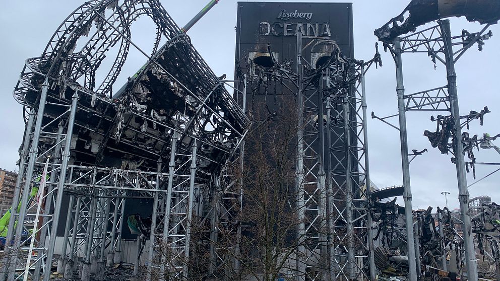 Vattenparken Oceana på Liseberg förstörd efter branden