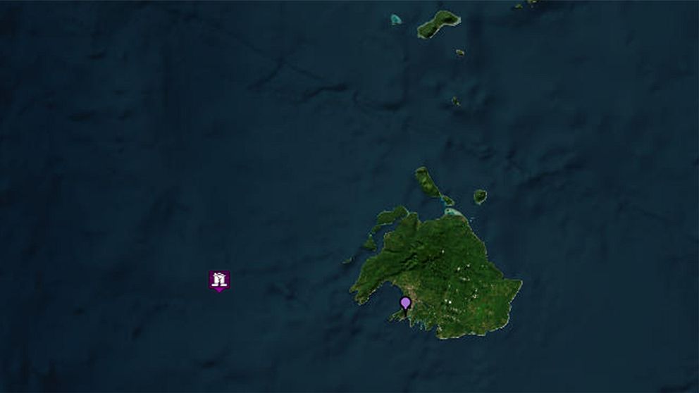 Bild på Vanuatu och var jordbävningen slog till.
