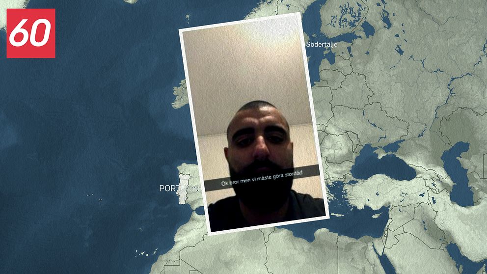 Marcus Türker, en ledargestalt inom Ronnafalangen, har dömts för mord i Portugal. Här på bild med en karta i bakgrunden.