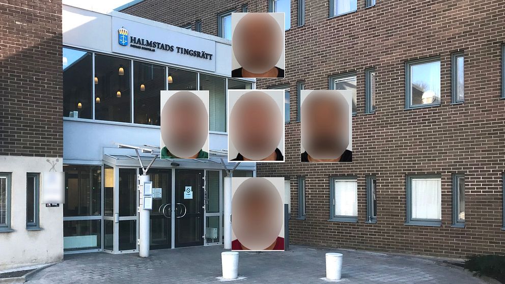 Halmstads tingsrätt i bakgrunden