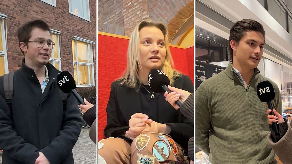 Studenter som svarar på frågan om att räntan för CSN-lånet höjs. Enkät-svar, voxpop.