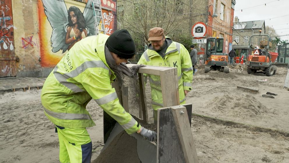 Arkeologer letar fynd på Pusher street, Christiania, Köpenhamn