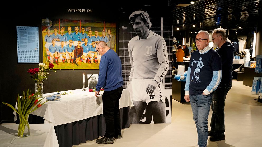 Bosse Larsson inne på stadion i samband med dödsfallet.