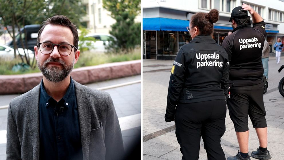 Bild på politiker samt parkeringsvakter