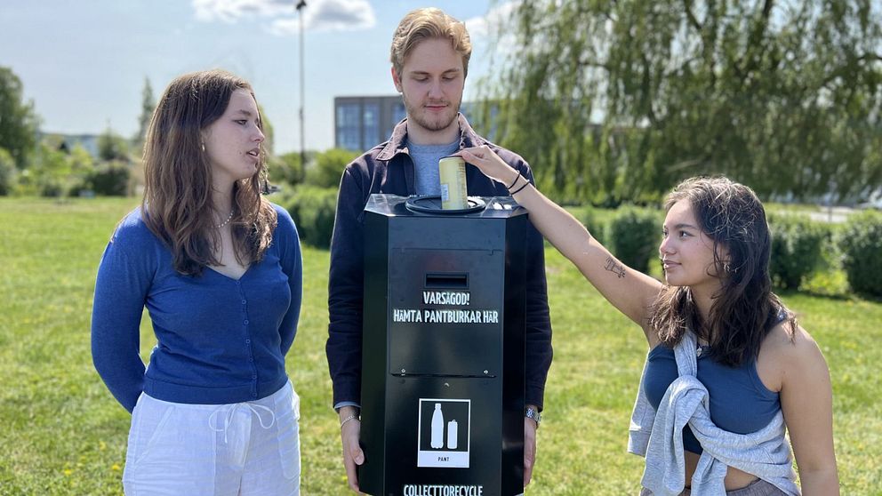 Stina Kammarlind, Jonatan Fotsjö och Mikaela Andersson på Collect to Recycle, numera Ecollecta AB