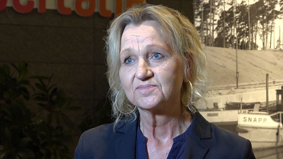 Närbild på Södertäljes kommunalråd, Boel Godner.