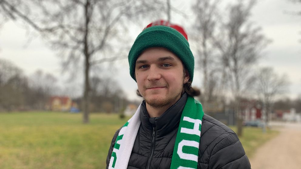 Rasmus Edberg är klackledare i Taif:s supportergrupp Gröna Brigaden