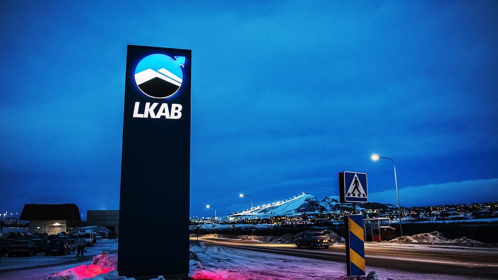 LKAB-skylt vid sidan av vägen.