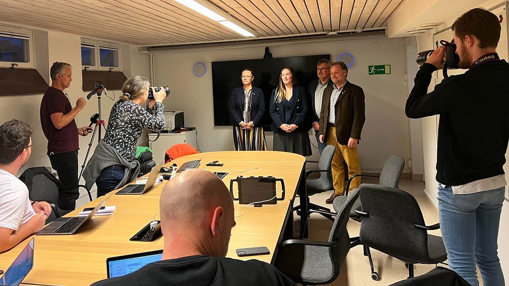 S och M mötte pressen i Mörbylångas kommunhus