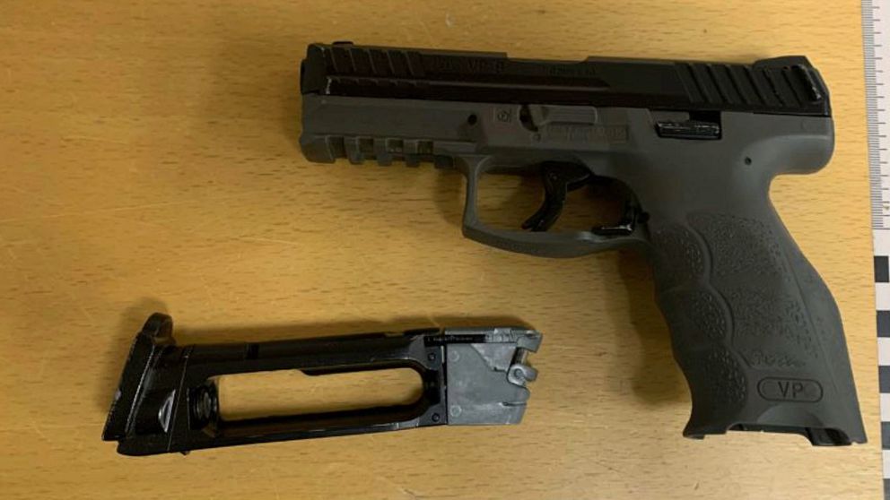 Bild på Soft air gun som användes vid hotet på Peder Skrivare i Varberg.
