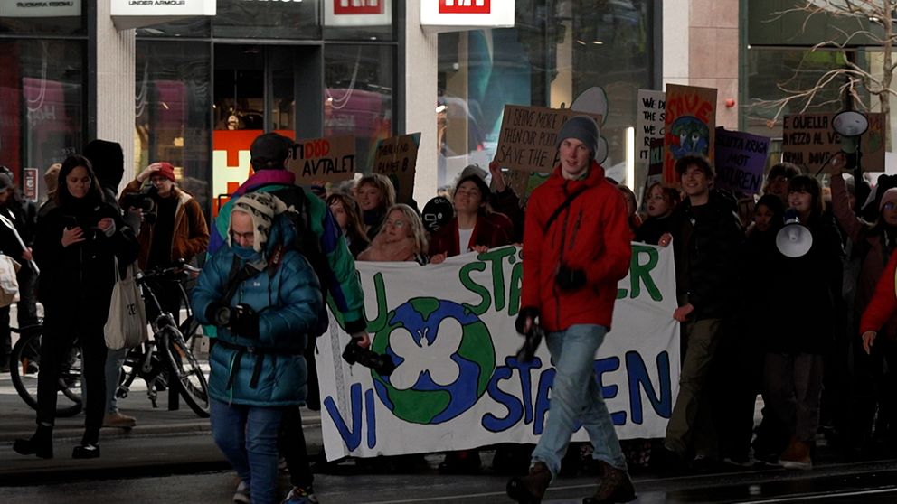 Klimatorganisationen Aurora demonstrerar